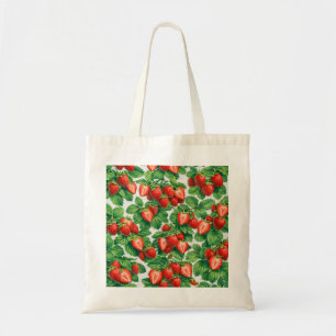 Tote Bag Motif de jardin de fraises tranchées