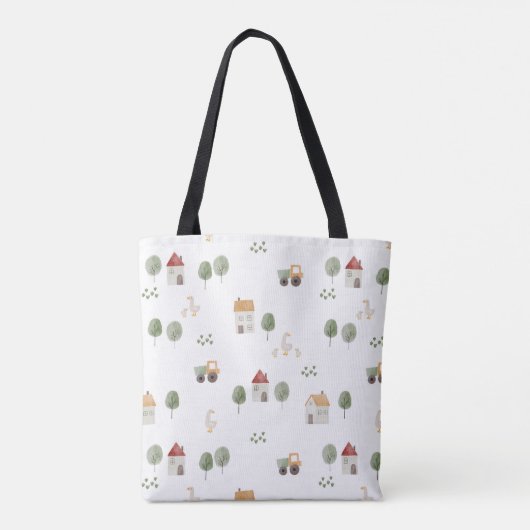 Tote Bag Motif de la ferme d'aquarelle (Dos)