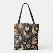 Tote Bag Motif de la ferme de poulet Retro (Dos)