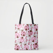 Tote Bag Motif De Ladybugs, Mignons Ladybugs, Pink Ladybugs (Devant)