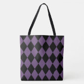 Tote Bag Motif de l'arlequin violet et noir (Devant)