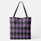 Tote Bag Motif de l'arlequin violet et noir (Dos)