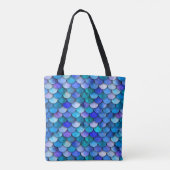 Tote Bag Motif de l'échelle de sirène bleu et violet (Dos)