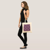Tote Bag Motif de l'échelle des bandes de mauve (Devant (modèle))