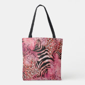 Tote Bag Motif de léopard, zèbre abstrait. léopard, (Dos)