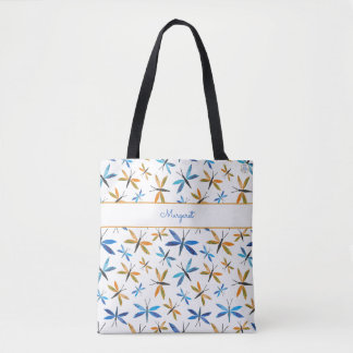 Tote Bag Motif de libellules inspirant illustré à la main