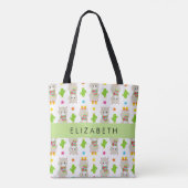 Tote Bag Motif De Llamas, Alpacas, Cactus, Votre Nom (Dos)
