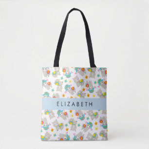 Tote Bag Motif De Llamas, Alpacas, Fleurs, Votre Nom