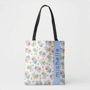 Tote Bag Motif De Llamas, Alpacas, Fleurs, Votre Nom