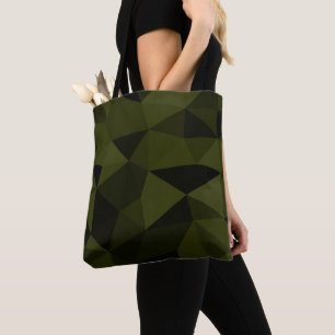 Tote Bag Motif de maillage géométrique noir foncé de l'armé