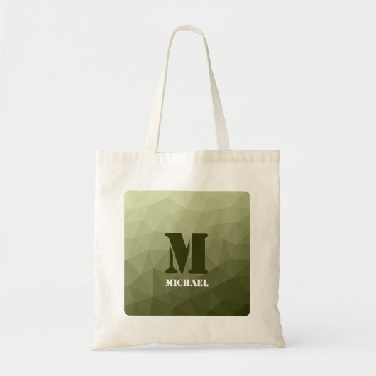 Tote Bag Motif de maille géométrique vert clair de l'armée (Devant)