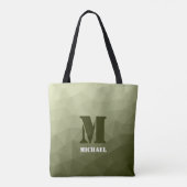 Tote Bag Motif de maille géométrique vert clair de l'armée  (Dos)