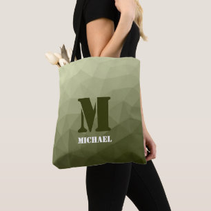 Tote Bag Motif de maille géométrique vert clair de l'armée 