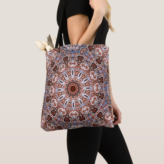 Tote Bag Motif de mandala aux tons neutres (De près)