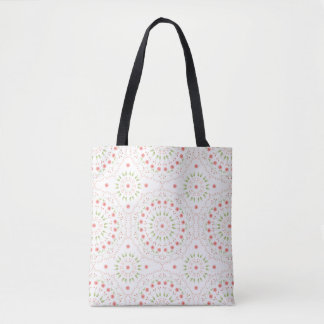 Tote Bag Motif de mandala minimaliste chic rose floral