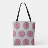 Tote Bag Motif de Mandala rouge et gris (Dos)