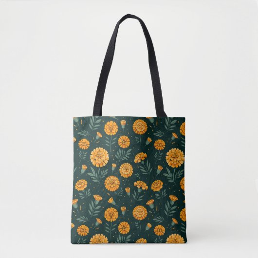Tote Bag Motif de Marigolds (Devant)