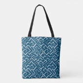 Tote Bag Motif de méandre bleu profond et blanc | Maze mode (Dos)