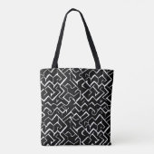 Tote Bag Motif de méandre noir et blanc | Gothique moderne (Dos)