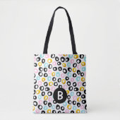 Tote Bag Motif de monogramme à points abstraits tendance (Devant)
