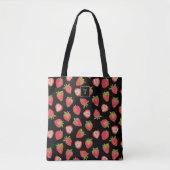 Tote Bag Motif de monogramme de fraise (Devant)