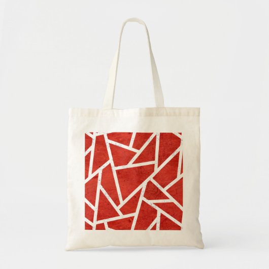 Tote Bag Motif de mosaïque rouge et blanc (Devant)