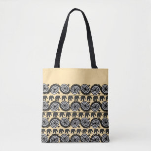 Tote Bag Motif de Motif Elephant et Spiral