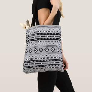 Tote Bag Motif de motifs mixtes noir blanc aztèque