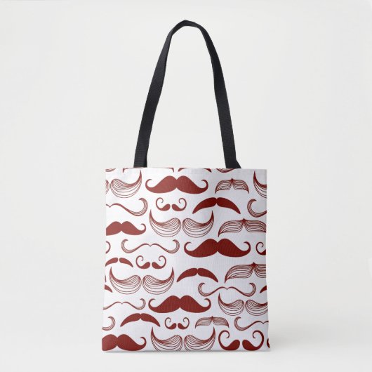 Tote Bag Motif de moustache, rétro style 3 (Devant)