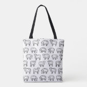 Tote Bag Motif de mouton - Noir et blanc (Dos)