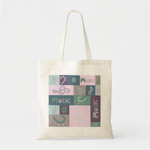 Tote Bag motif de musique multicolore