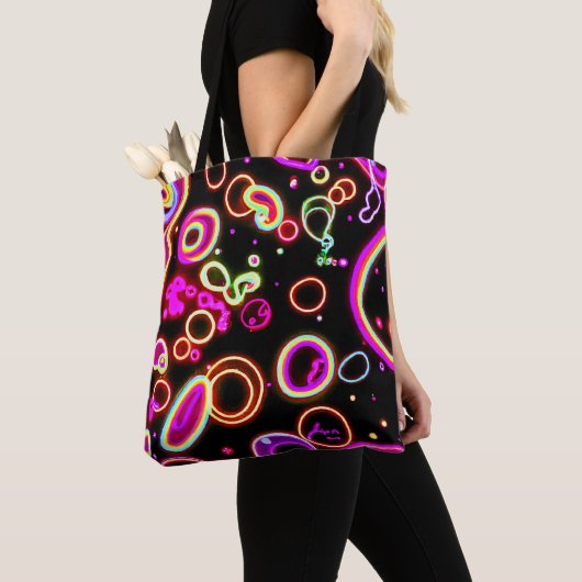 Tote Bag Motif de néon vibrant (De près)