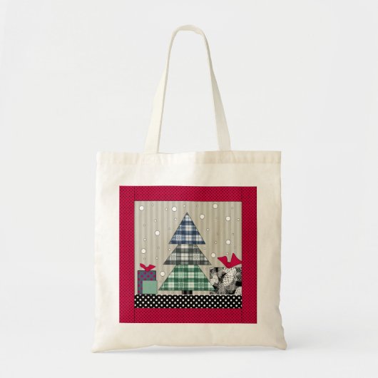 Tote Bag Motif de Noël, applique, nouvelle année, noël (Devant)