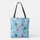 Tote Bag Motif de Noël bleu Elmo & Tango (Dos)