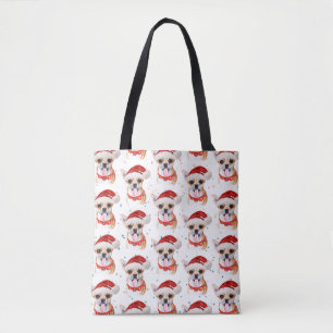 Tote Bag Motif de Noël de chien Chihuahua mignon