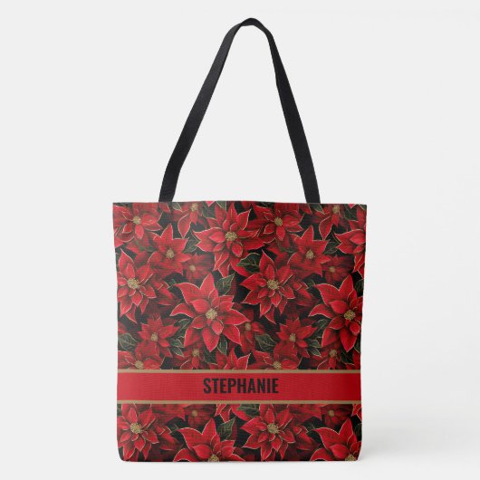Tote Bag Motif de Noël des Fêtes Rouges (Devant)