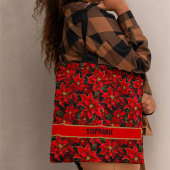 Tote Bag Motif de Noël des Fêtes Rouges