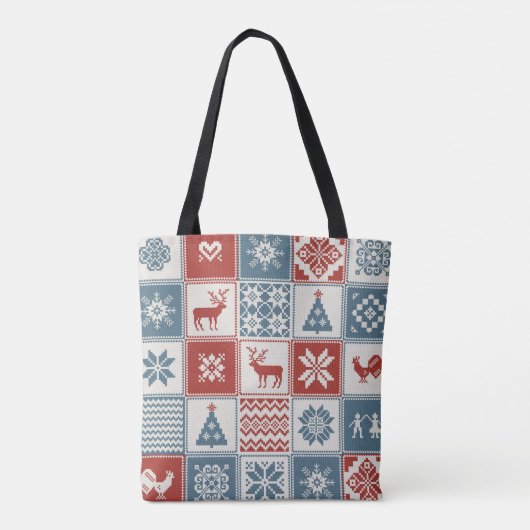Tote Bag Motif de Noël en patchwork. Traditionel  (Dos)
