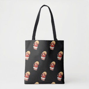 Tote Bag Motif de Noël Vintage, Jolly Santa Claus