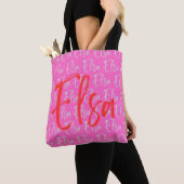 Tote Bag Motif de nom Elsa Repeating (De près)
