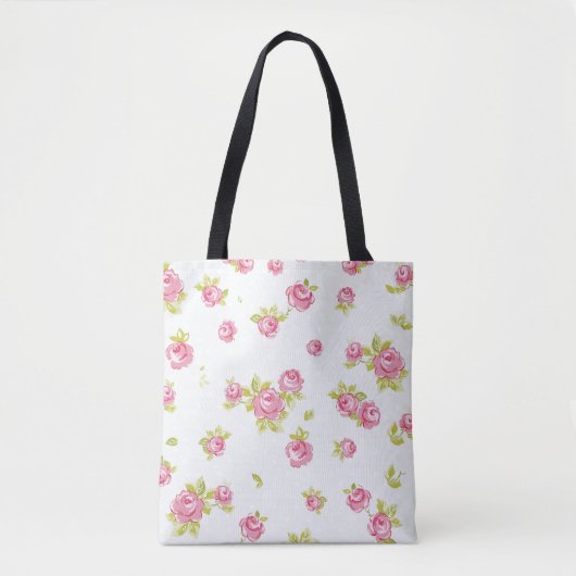 Tote Bag Motif de papier peint d'élégance des roses roses 4 (Devant)