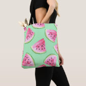 Tote Bag Motif de pastèque en Aquarelle Wa (De près)