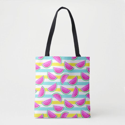 Tote Bag Motif de pastèques joyeux et colorés (Devant)