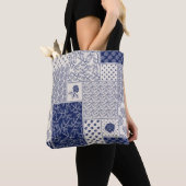 Tote Bag motif de patchwork Abstrait transparent et délicat (De près)