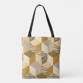 Tote Bag Motif de patchwork sans couture or. Illustration v (Dos)