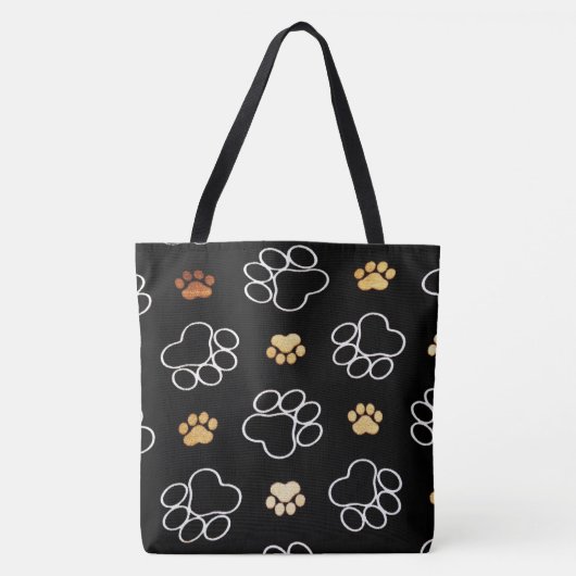 Tote Bag Motif de pattes de chien (Devant)