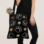 Tote Bag Motif de pattes de chien (De près)