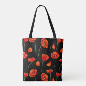Tote Bag motif de pavot noir (Dos)