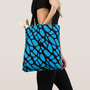 Tote Bag Motif de peau biologique Abstrait bleu et noir