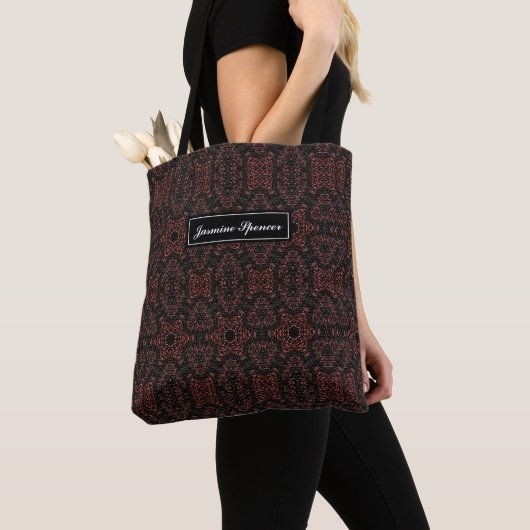 Tote Bag motif de peau de serpent unique Brown (De près)
